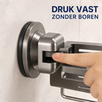 Vacuümschakelaar van het opbergrek indrukken voor bevestiging zonder boren