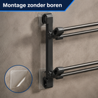 Zelfklevende montage van schoenenrek zonder boren