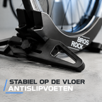 Antislipvoet van de vrijstaande fietsstandaard op een betonnen vloer