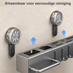 Wandorganizer afneembaar van twee vacuümsteunen voor reiniging